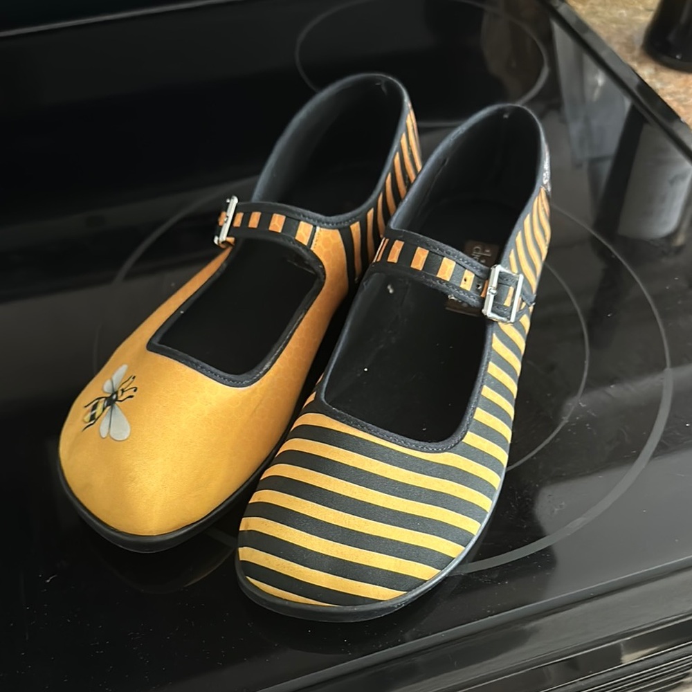 Chocolate Black and Orange Striped Shoes